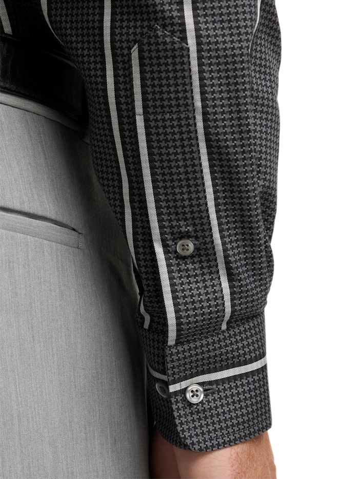 Alternate Image of Comfort Stretch Non-iron Stripe Dress Shirt With Contrast Trim-3