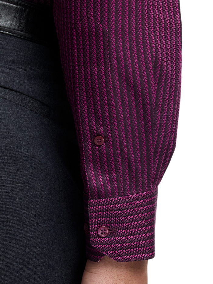 Alternate Image of Comfort Stretch Non-iron Stripe Dress Shirt With Contrast Trim-3