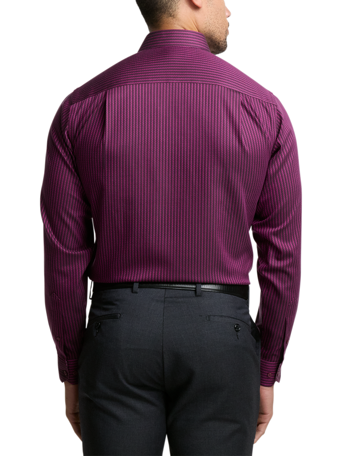 Alternate Image of Comfort Stretch Non-iron Stripe Dress Shirt With Contrast Trim-4