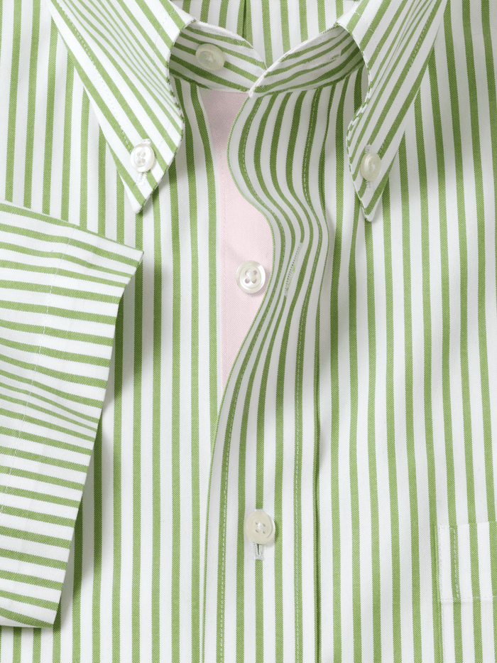 Alternate Image of Comfort Stretch Non-iron Stripe Dress Shirt With Contrast Trim-5