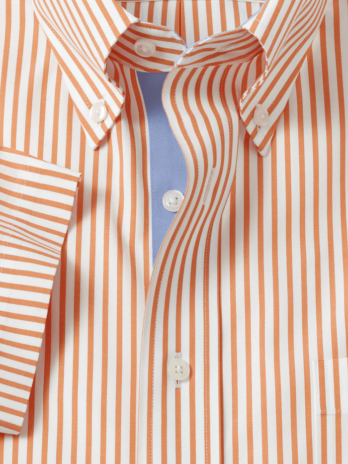 Alternate Image of Comfort Stretch Non-iron Stripe Dress Shirt With Contrast Trim-5