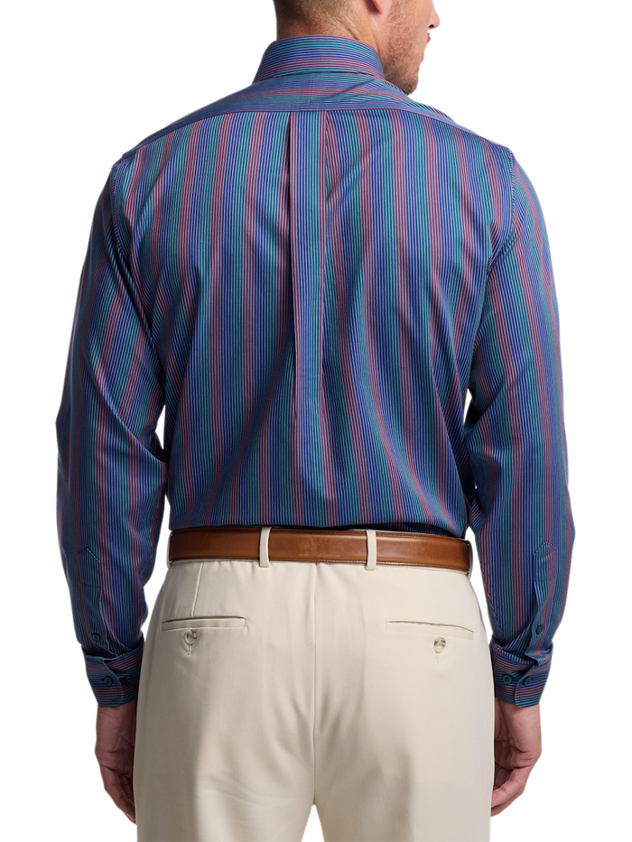 Alternate Image of Comfort Stretch Non-iron Stripe Dress Shirt With Contrast Trim-4
