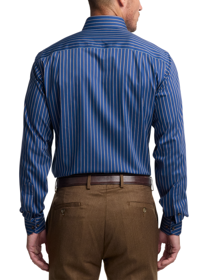 Alternate Image of Comfort Stretch Non-iron Stripe Dress Shirt With Contrast Trim-4