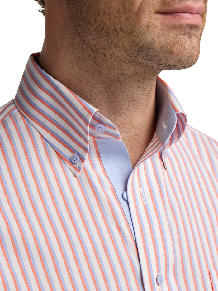 Alternate Image of Comfort Stretch Non-iron Stripe Dress Shirt With Contrast Trim-2
