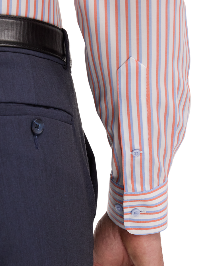 Alternate Image of Comfort Stretch Non-iron Stripe Dress Shirt With Contrast Trim-3