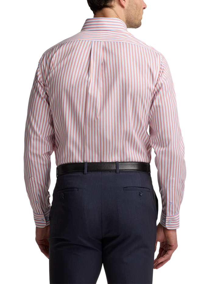 Alternate Image of Comfort Stretch Non-iron Stripe Dress Shirt With Contrast Trim-4