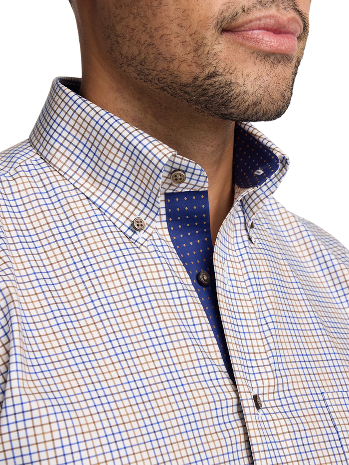 Alternate Image of Comfort Stretch Non-iron Tattersall Dress Shirt With Contrast Trim-2