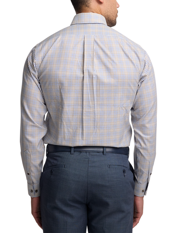 Alternate Image of Comfort Stretch Non-iron Tattersall Dress Shirt With Contrast Trim-4