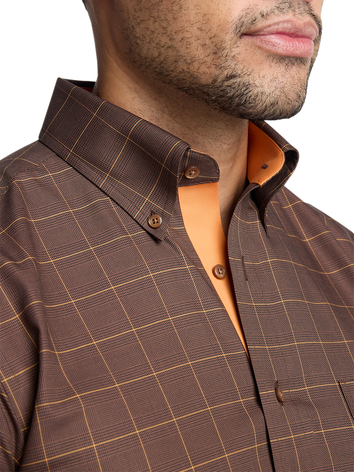 Alternate Image of Comfort Stretch Non-iron Windowpane Dress Shirt With Contrast Trim-2