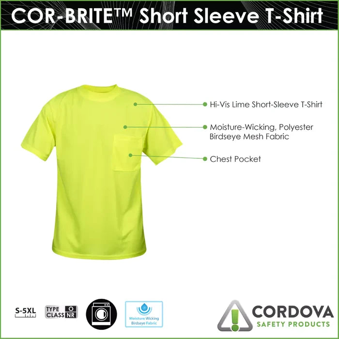 Cordova Cor-Brite Non-Rated Crew Neck Short Sleeve T-shirt - V13