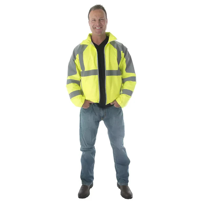 Cordova Reptyle Windbreaker Zipper Closure Lime Jacket - ANSI Class 3 - J121