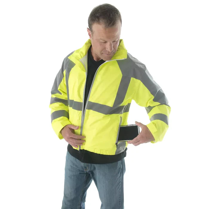 Cordova Reptyle Windbreaker Zipper Closure Lime Jacket - ANSI Class 3 - J121