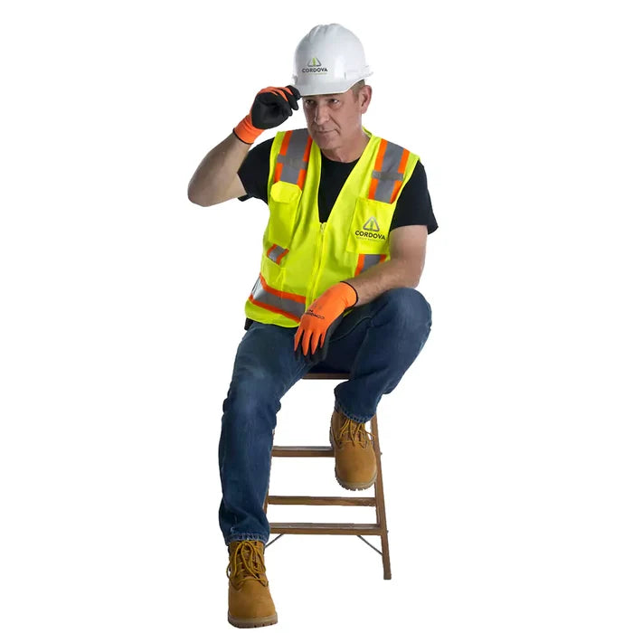 Cordova Safety Conquest HV Premium Grip Gloves - 15-Gauge - 12 Pcs Pack - 6935