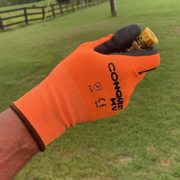 Cordova Safety Conquest HV Premium Grip Gloves - 15-Gauge - 12 Pcs Pack - 6935