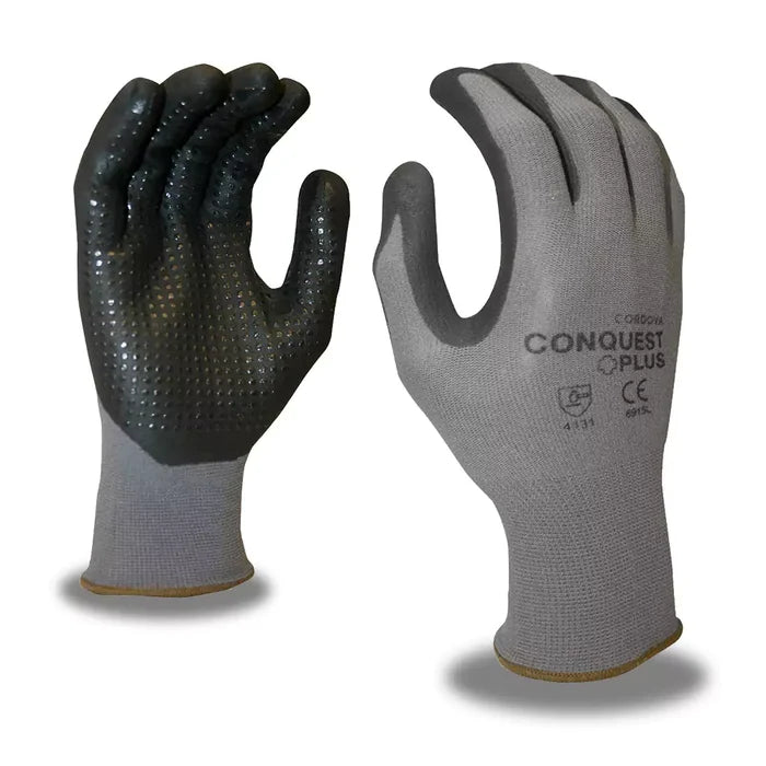 Cordova Safety Conquest Plus Premium Grip Gloves - 15-gauge - 12 Pcs Pack - 6915