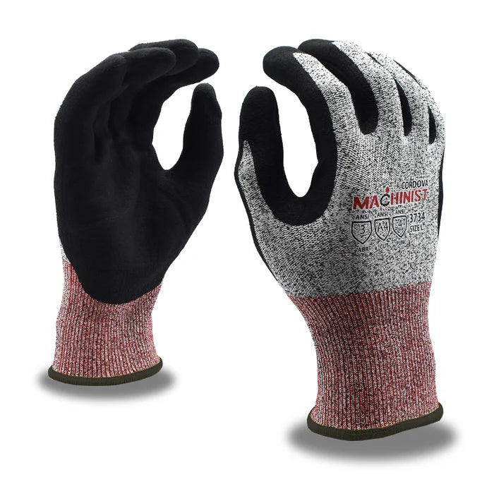 Cordova Safety Machinist Cut Resistant Gloves - 13-Gauge ANSI Cut Level A4 - 3734