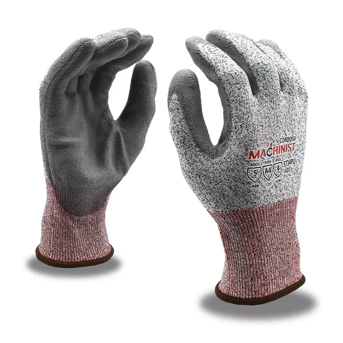Cordova Safety Machinist Cut Resistant Gloves - 13-Gauge ANSI Cut Level A4 - 3734PU