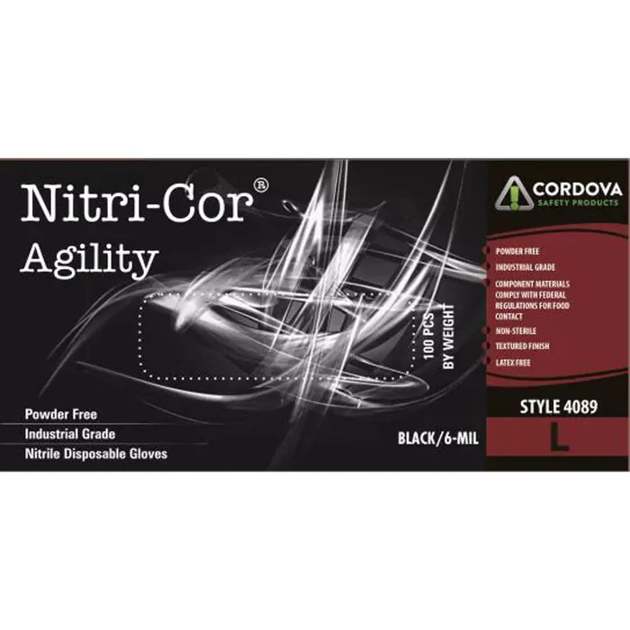 Cordova Safety Nitri-Cor Agility Disposable Gloves - 100 Pcs Pack - 4089