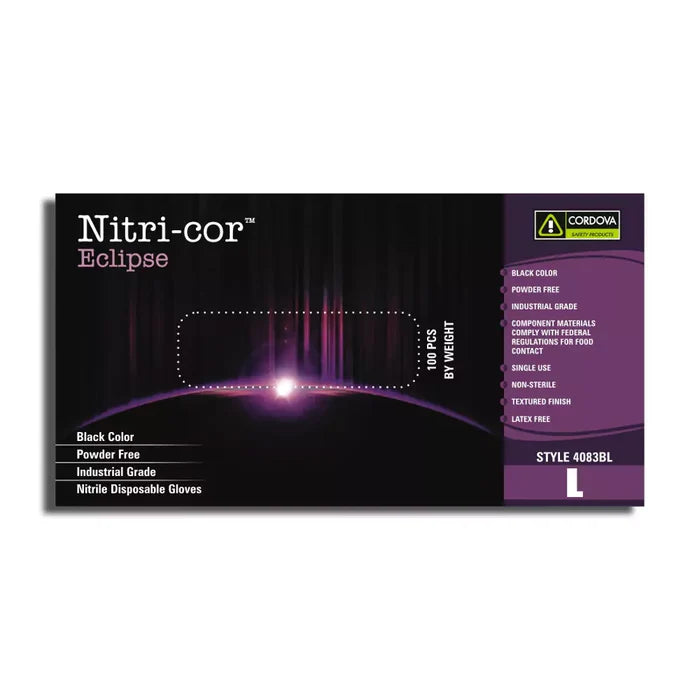 Cordova Safety Nitri-Cor Eclipse Disposable Gloves - 100 Pcs Pack - 4083B