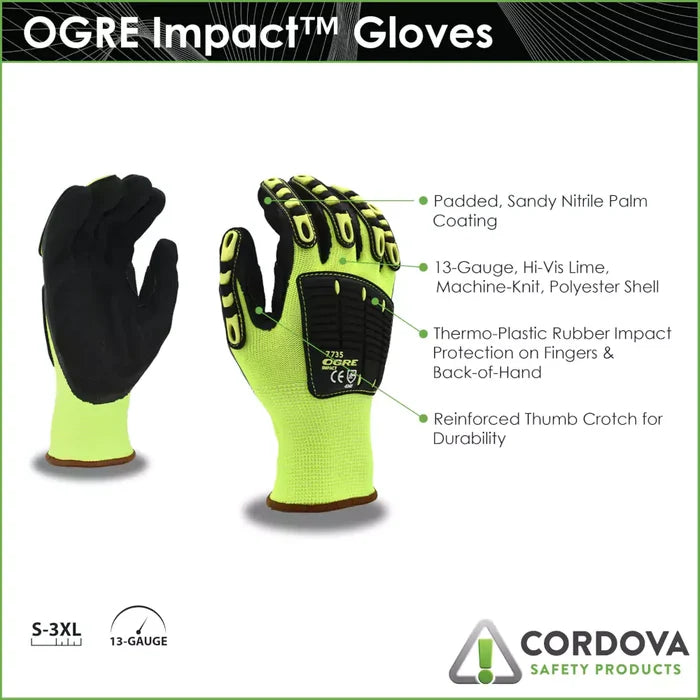 Cordova Safety Ogre Impact Activity Gloves - 13-Gauge ANSI Cut Level A2 - 7735