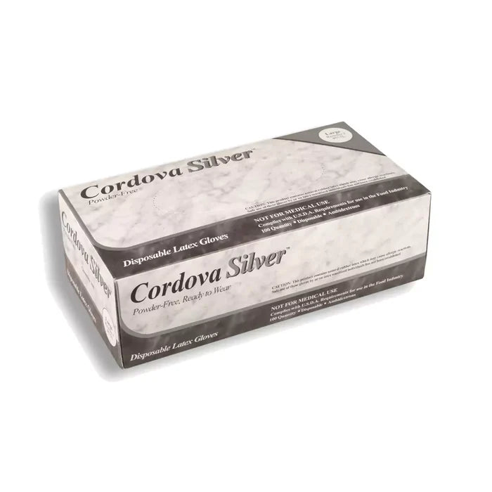 Cordova Safety Silver Disposable Gloves - 100 Pcs Per Pack - 4015