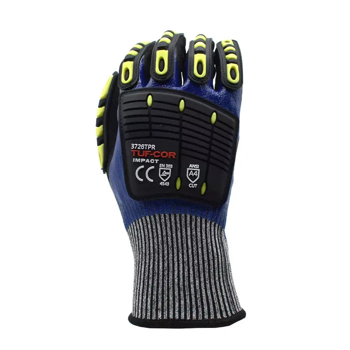 Cordova Safety Tuf-Cor Impact / Cut Resistant Gloves - 13-Gauge ANSI Cut Level A4 - 3726TPR
