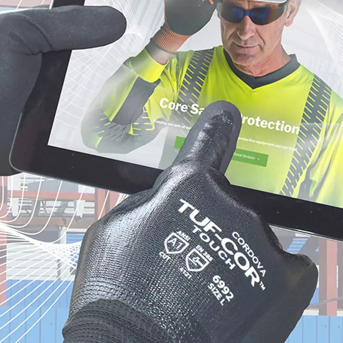 Cordova Safety Tuf-Cor Touch Grip Gloves - 13-Gauge ANSI Cut Level A1 - 12 Pcs Pack - 6992