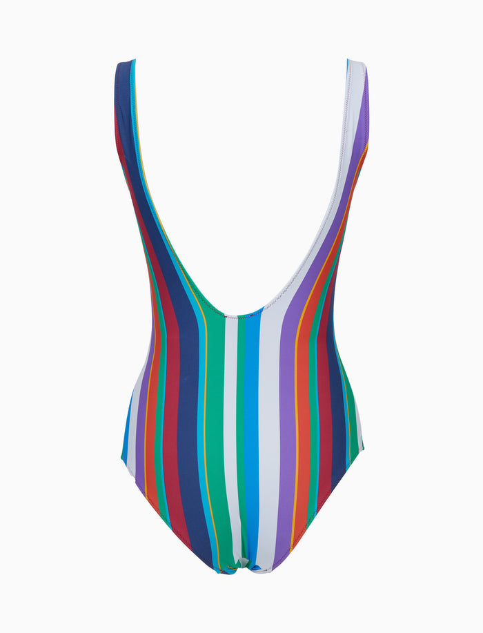 Costume intero donna righe multicolor bianco - Gallo 1927 - Official Online Shop
