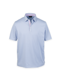 Product Image of Cotton Blend Three Button Polo-Blue