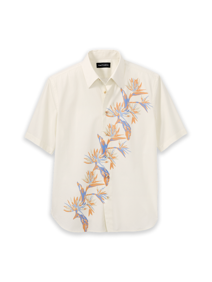 Product Image of Cotton Botanical Casual Shirt-White
