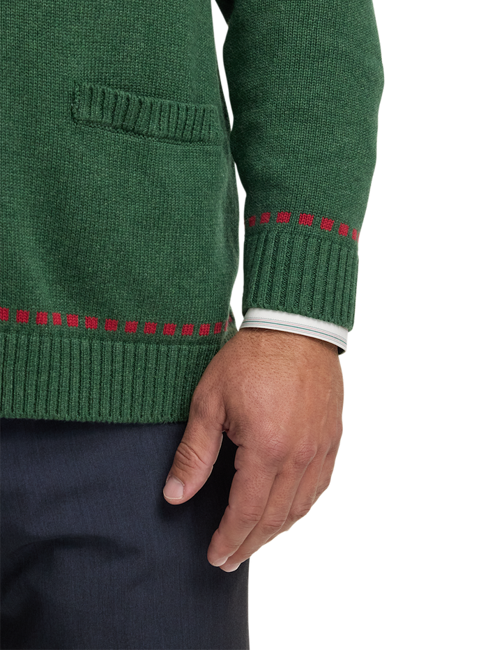 Alternate Image of Cotton Button Front Fair Isle Shawl Collar Cardigan Sweater-3