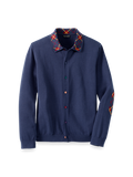 Product Image of Cotton Button Front Polo-Navy Multi