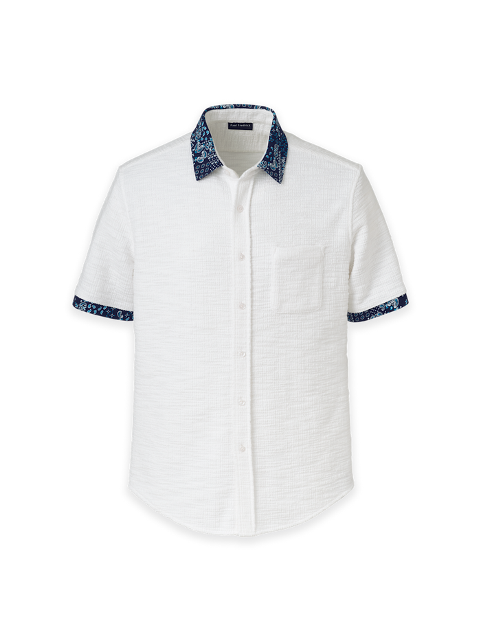 Product Image of Cotton Button Front Polo-White