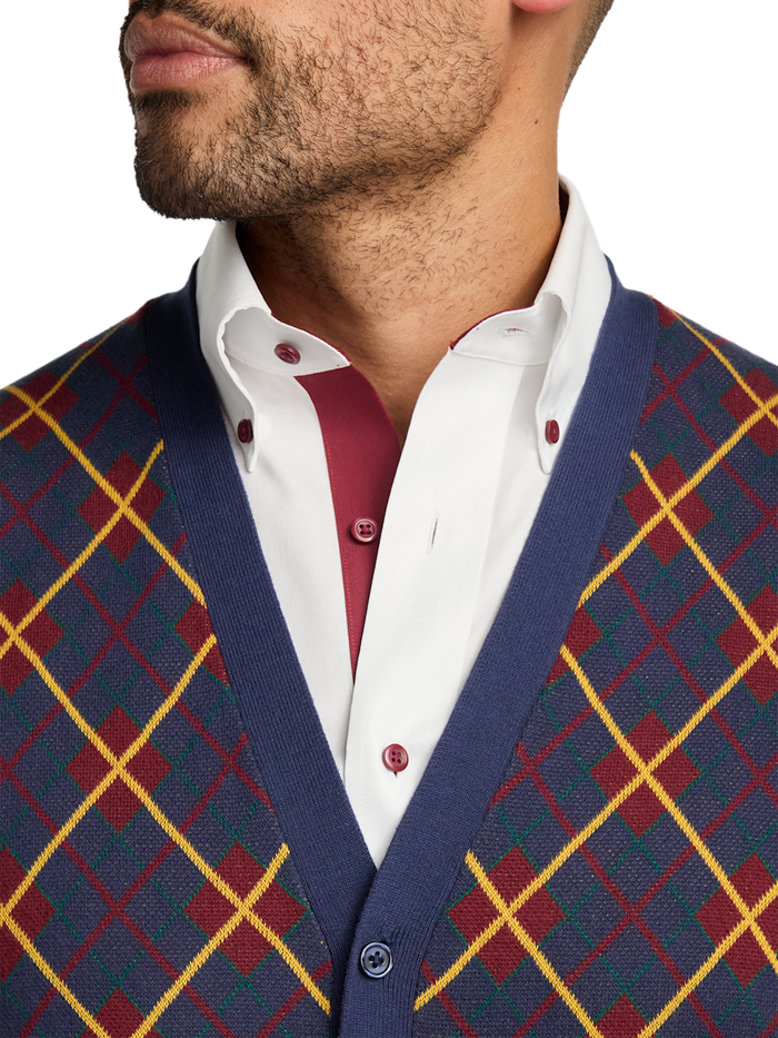 Alternate Image of Cotton Button Front V-neck Cardigan Vest-2