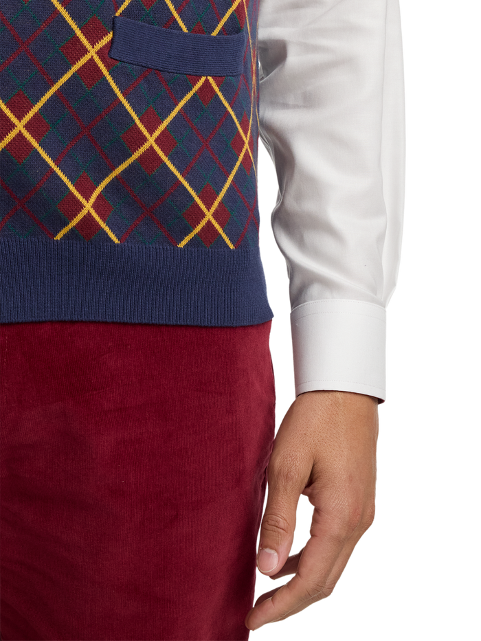 Alternate Image of Cotton Button Front V-neck Cardigan Vest-3