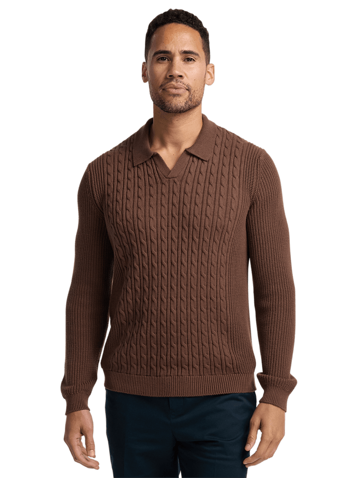 Alternate Image of Cotton Cable V-neck Polo-1