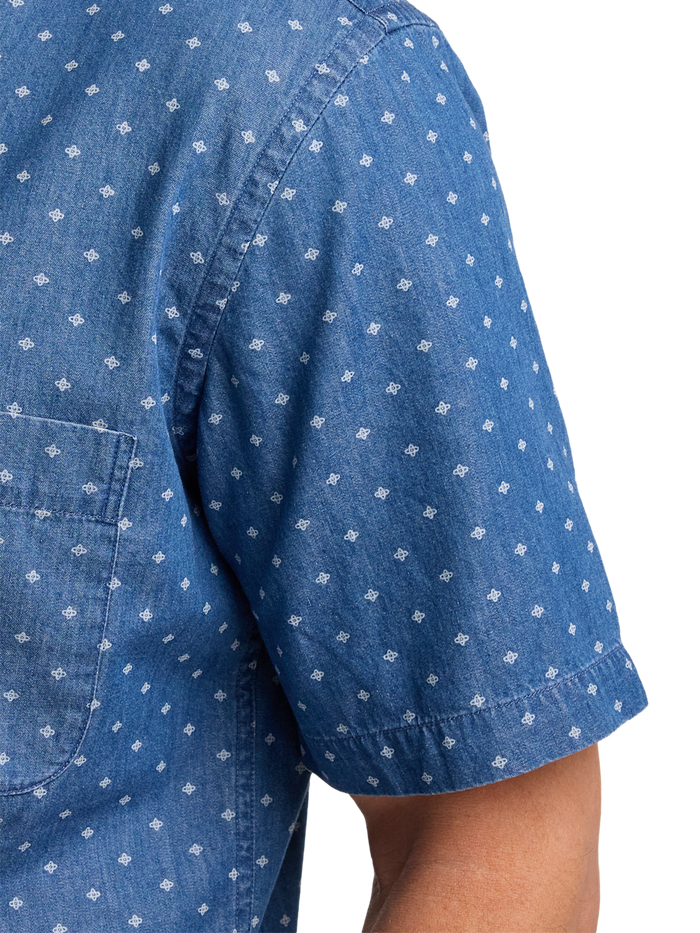 Alternate Image of Cotton Denim Geometric Dot Casual Shirt-3