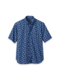 Product Image of Cotton Denim Paisley Casual Shirt-Dark Navy