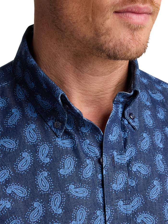 Alternate Image of Cotton Denim Paisley Casual Shirt-2