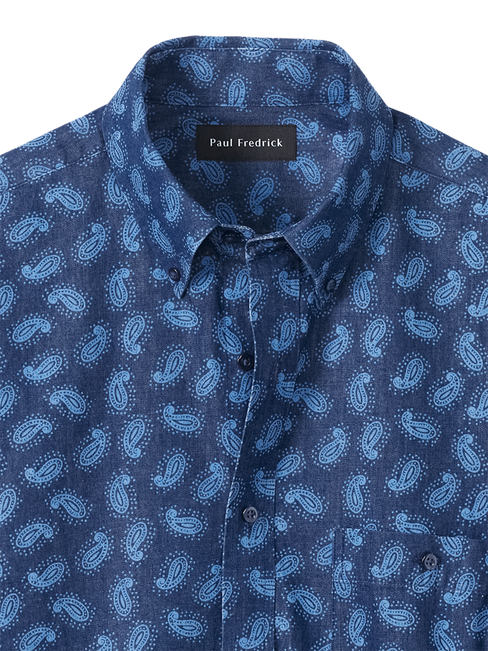 Alternate Image of Cotton Denim Paisley Casual Shirt-5