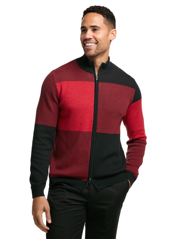 Alternate Image of Cotton Full Zip Mock Neck Sweater-1