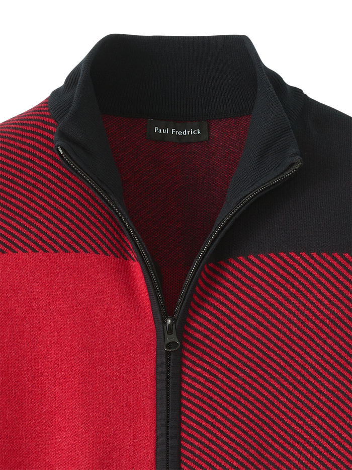 Alternate Image of Cotton Full Zip Mock Neck Sweater-5