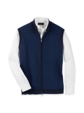 Product Image of Cotton Full Zip Mock Neck Vest-Navy