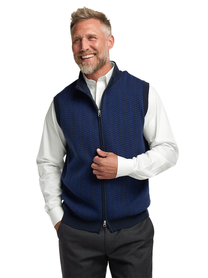 Alternate Image of Cotton Full Zip Mock Neck Vest-1