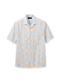 Product Image of Cotton Geometric Casual Shirt-Blue