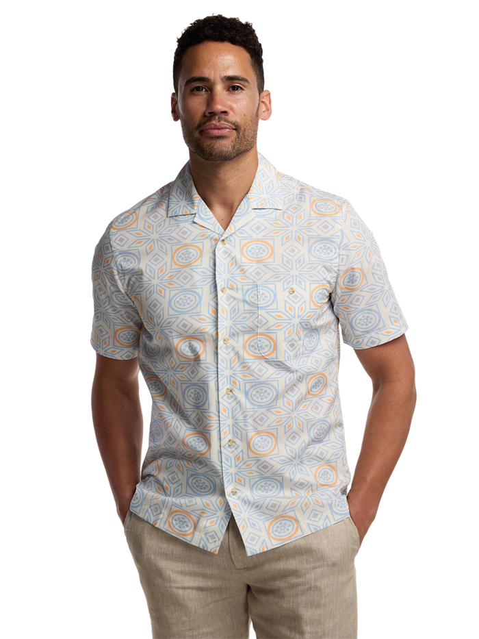 Alternate Image of Cotton Geometric Casual Shirt-1