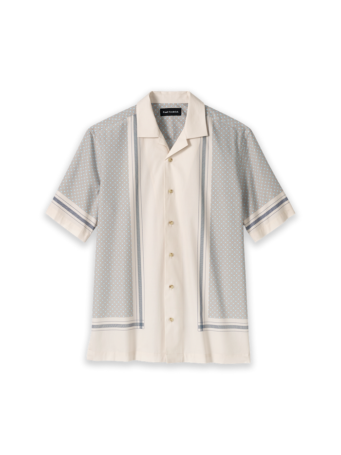 Product Image of Cotton Geometric Casual Shirt-Tan Multi