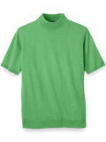 Product Image of Cotton Mock Neck Sweater-Light Green