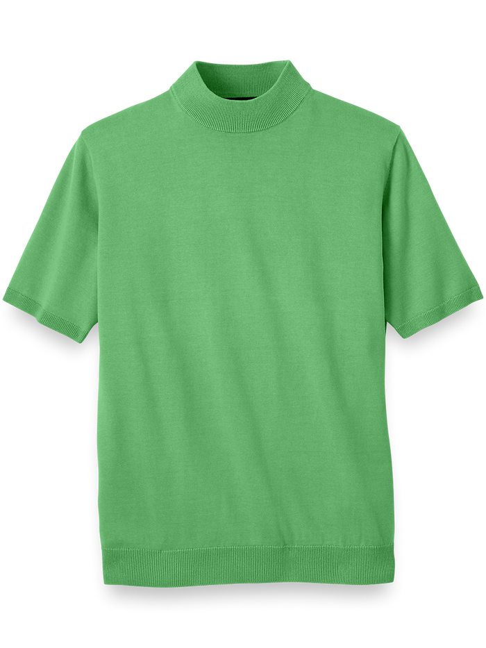 Product Image of Cotton Mock Neck Sweater-Light Green