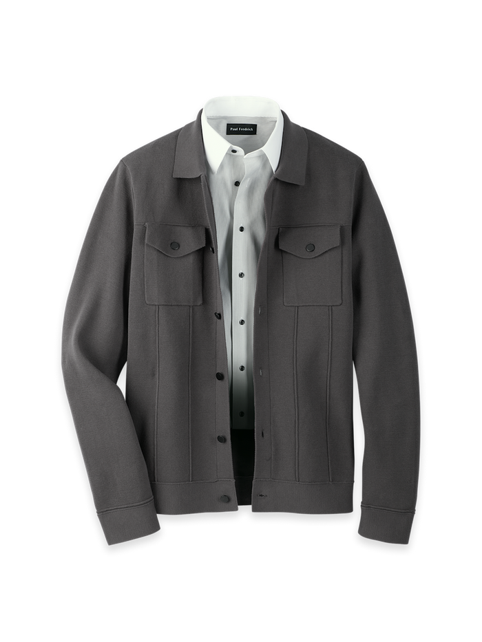 Product Image of Cotton Patch Pocket Shacket-Dark Grey